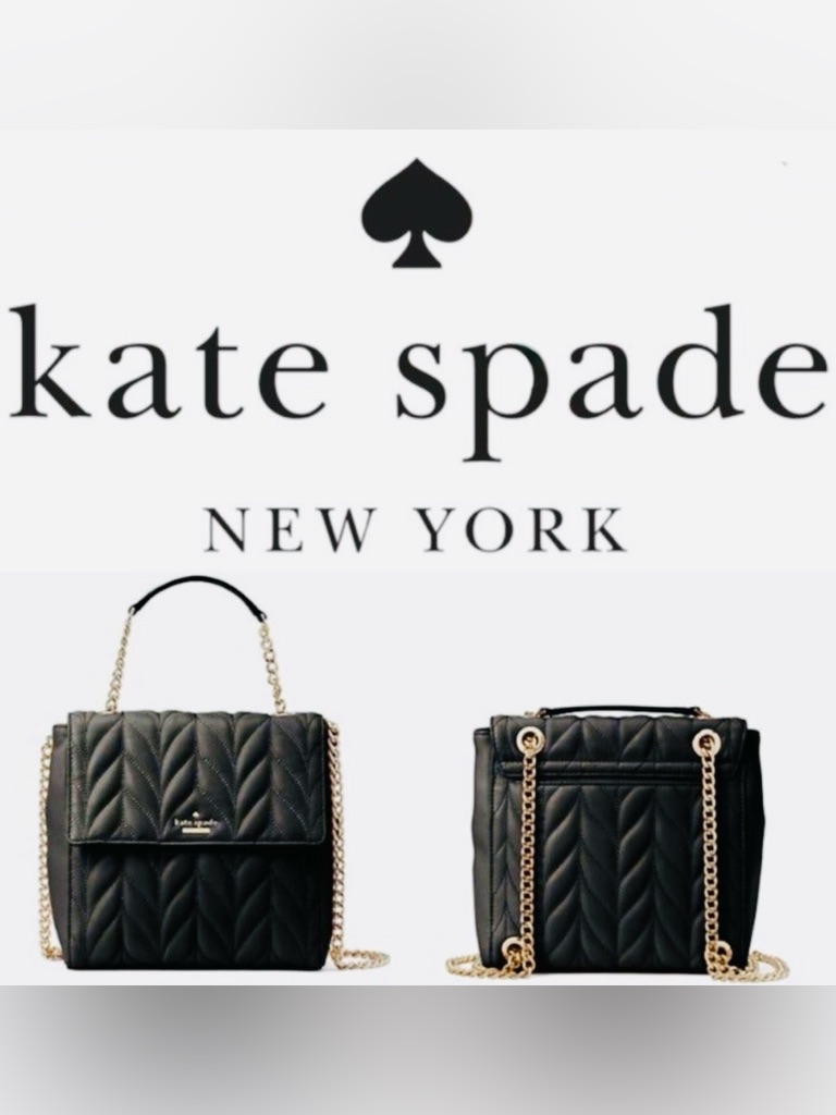 Kate Spade Briarlane Quilted Brayden Convertible Backpack/Crossbody Bag In Black